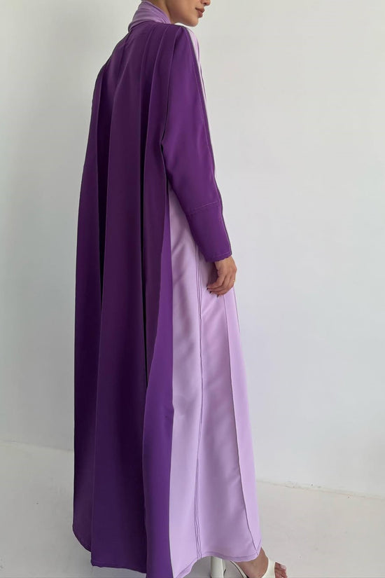 Crepe stitched klosh abaya - Lavender
