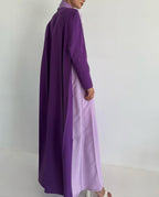 Crepe stitched klosh abaya - Lavender