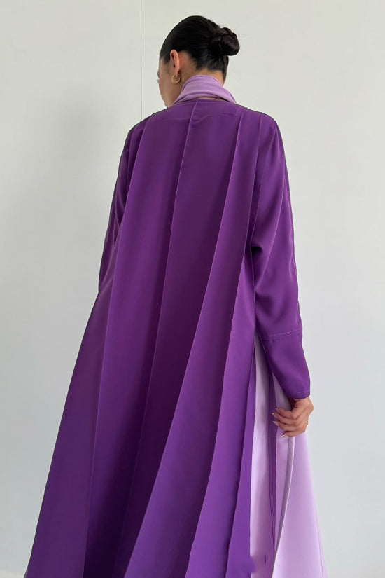 Crepe stitched klosh abaya - Lavender