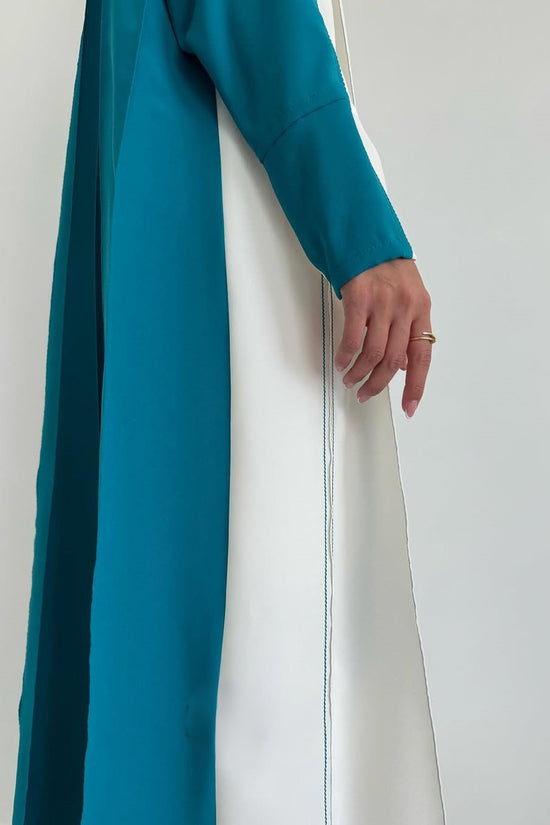 Crepe stitched klosh abaya - Teal