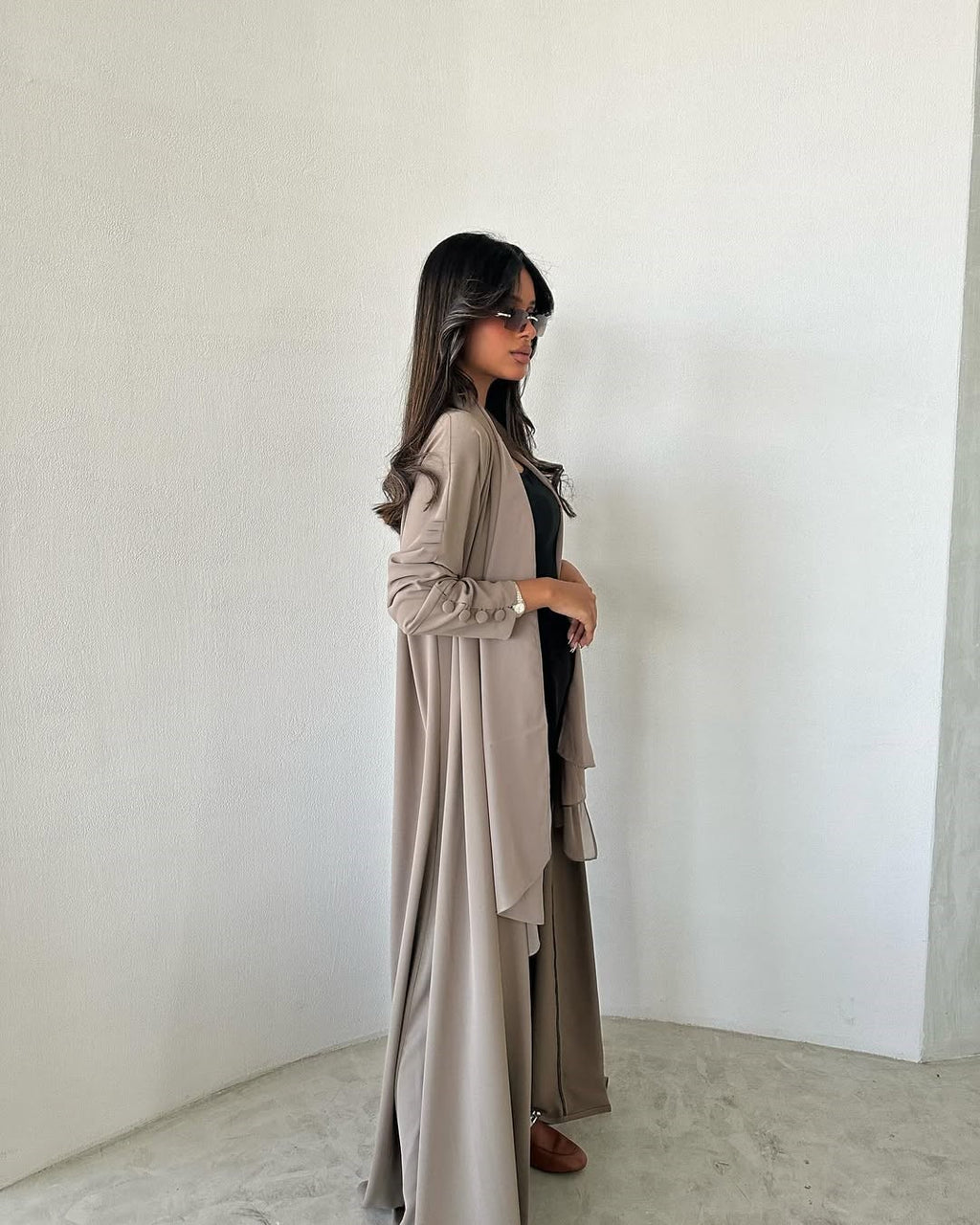 Sleeves details Nada Abaya - Taupe