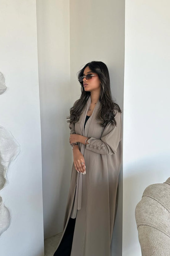Sleeves details Nada Abaya - Taupe