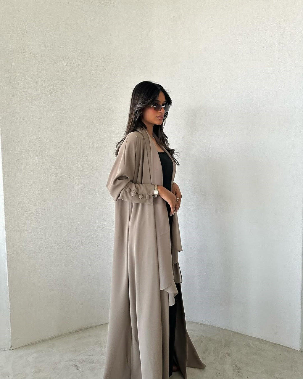Sleeves details Nada Abaya - Taupe