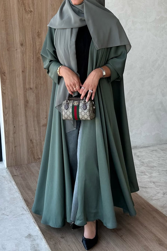 Cloche Cut Abaya - Green