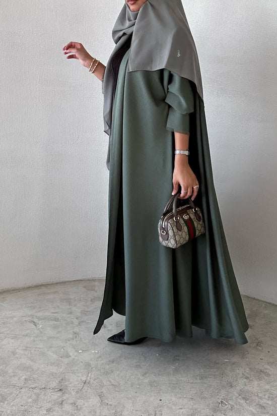 Cloche Cut Abaya - Green