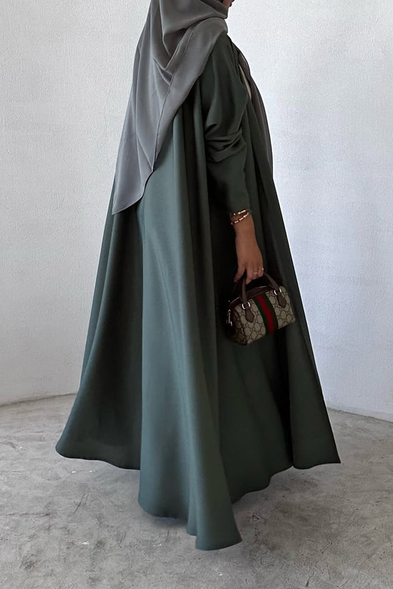 Cloche Cut Abaya - Green