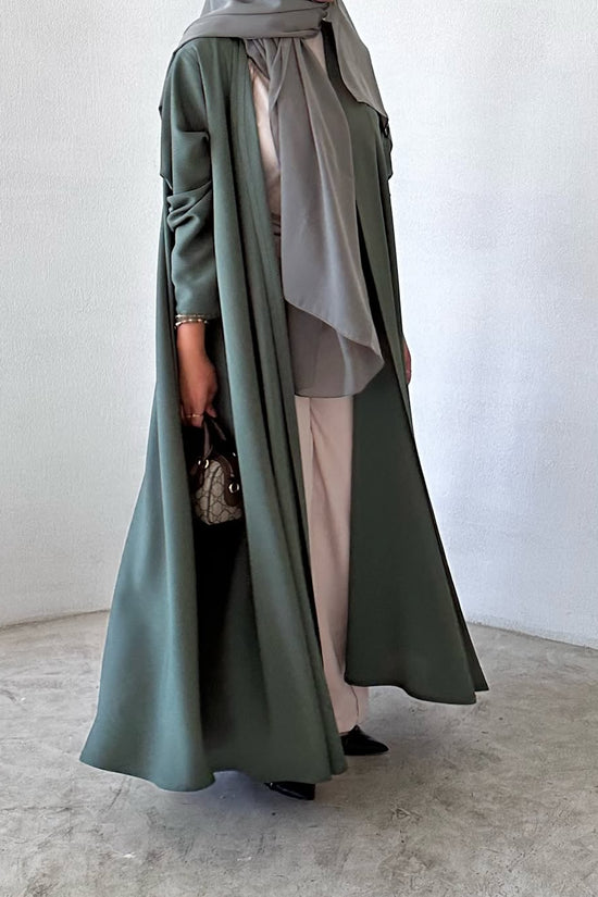 Cloche Cut Abaya - Green