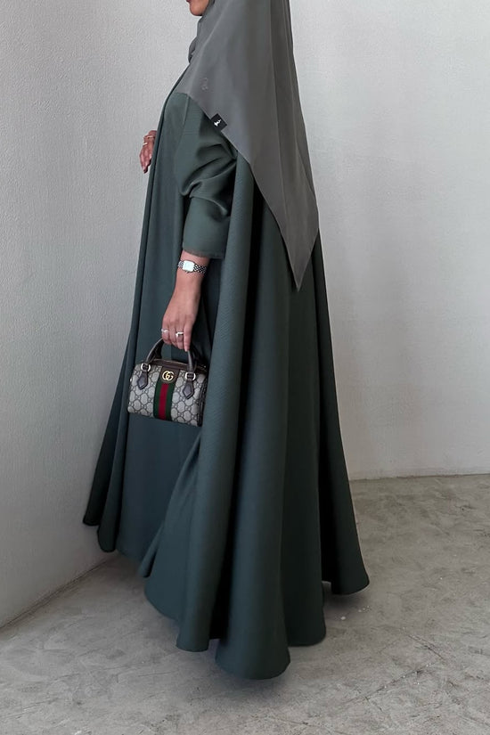 Cloche Cut Abaya - Green