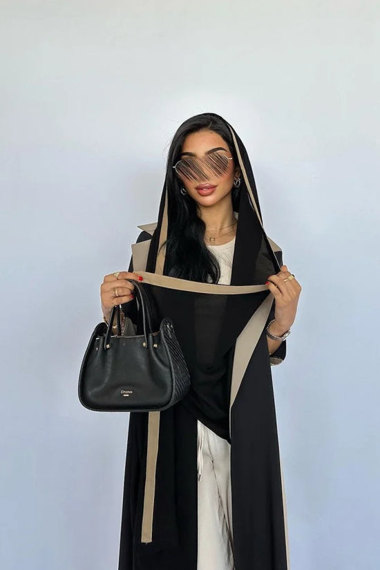 Black & Brown Blazer Abaya