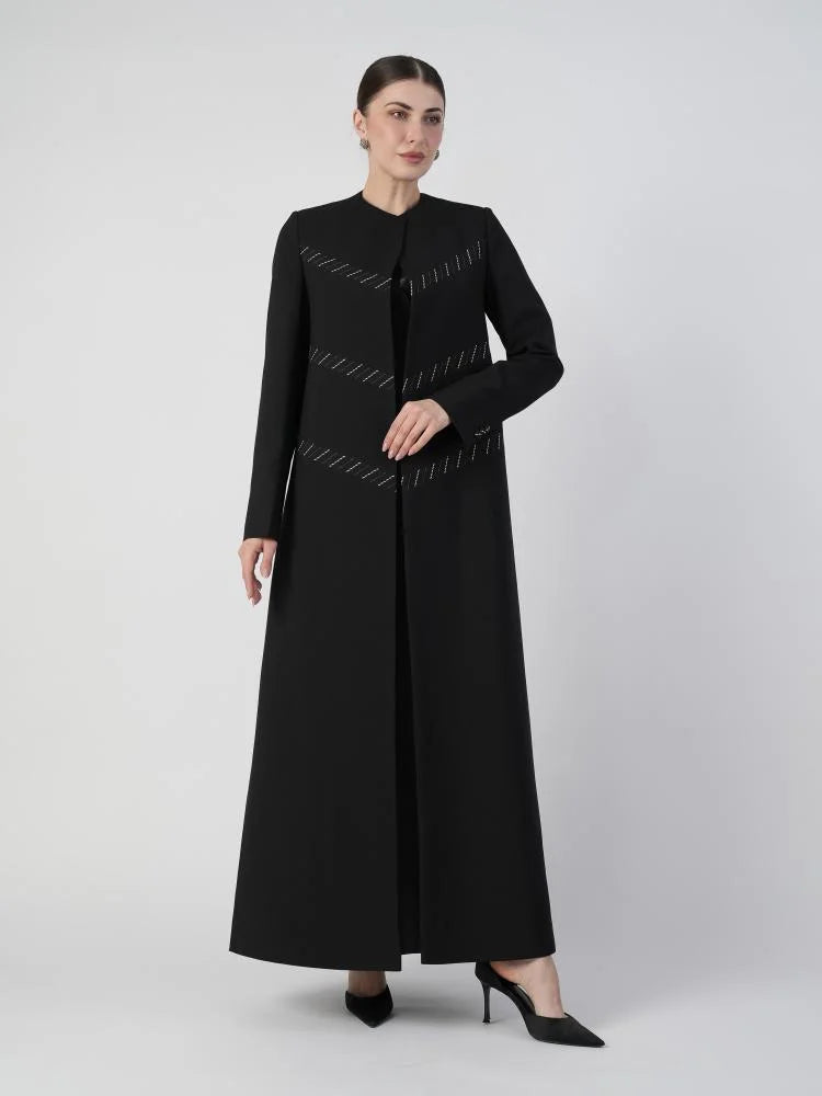 Elegant Black Blazer Abaya with Shaila