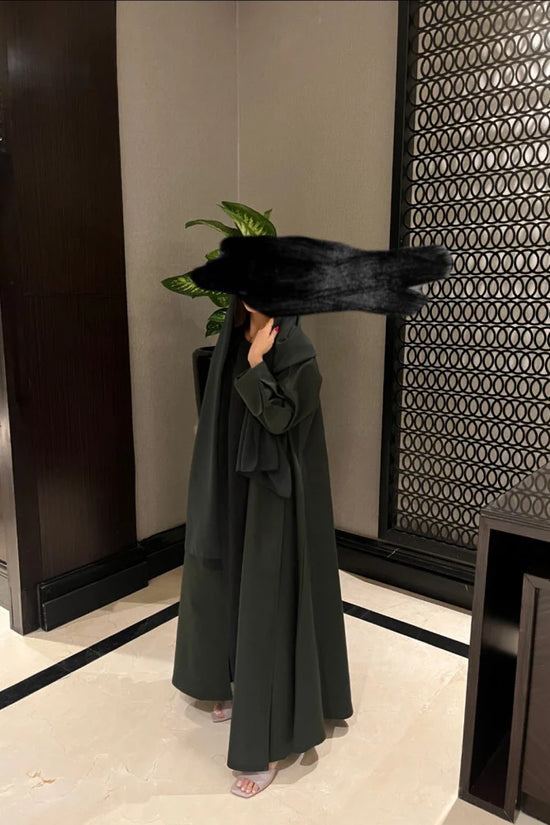 Olive Cloche cut Abaya