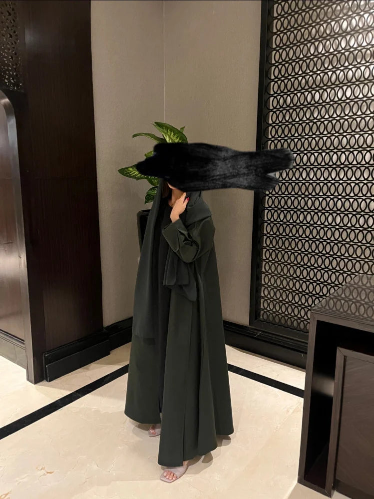 Olive Cloche cut Abaya