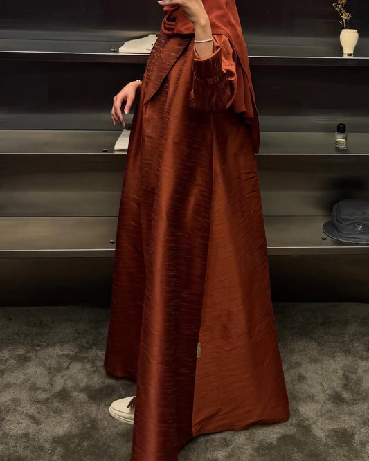 Amber Dusk Textured Silk Abaya