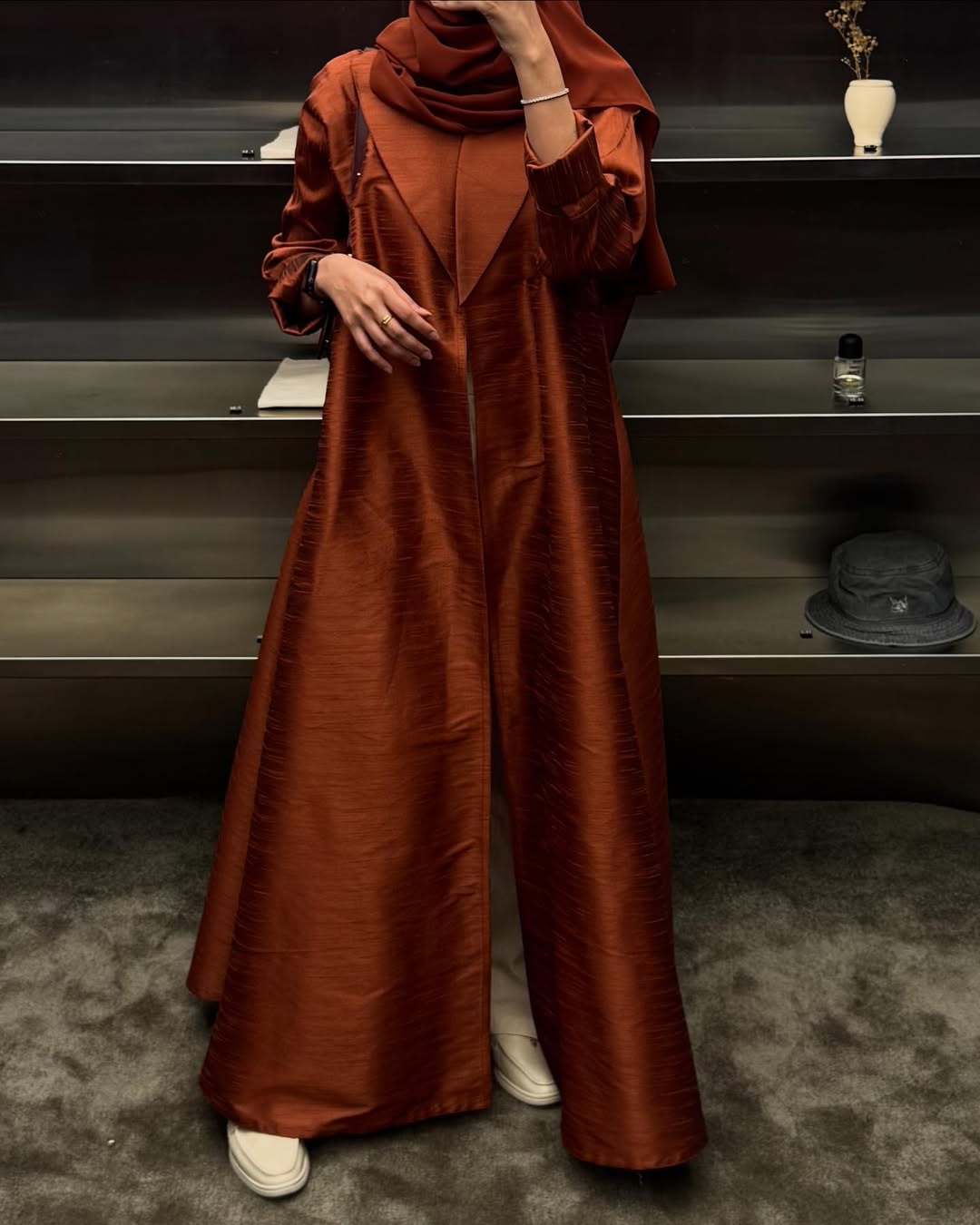 Amber Dusk Textured Silk Abaya