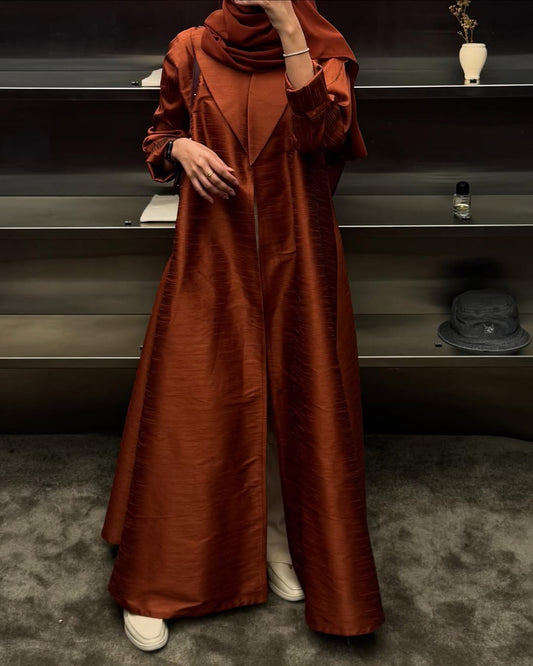 Amber Dusk Textured Silk Abaya