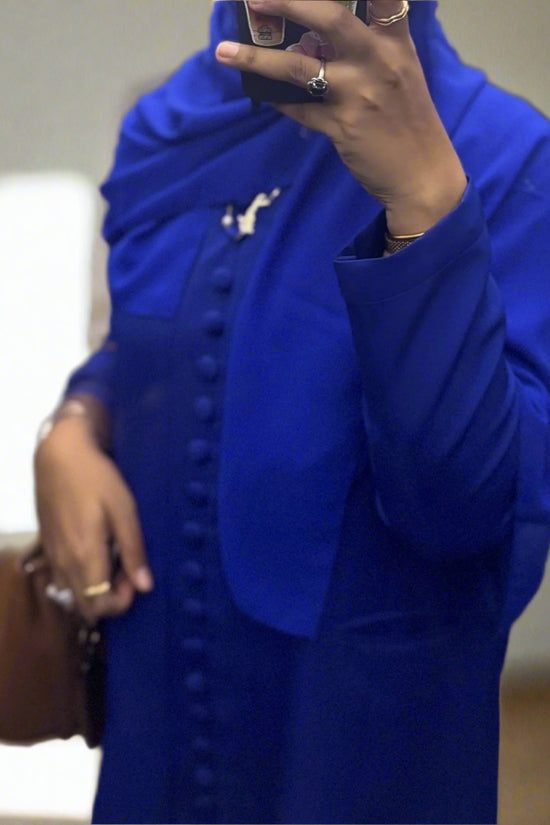 Royal Blue abaya with Shaila