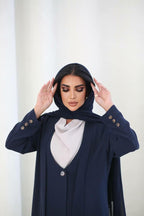 Navy crepe blazer abaya