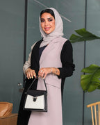 Black with Beige Blazer Abaya