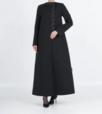 Premium Black Embellished Front Abaya
