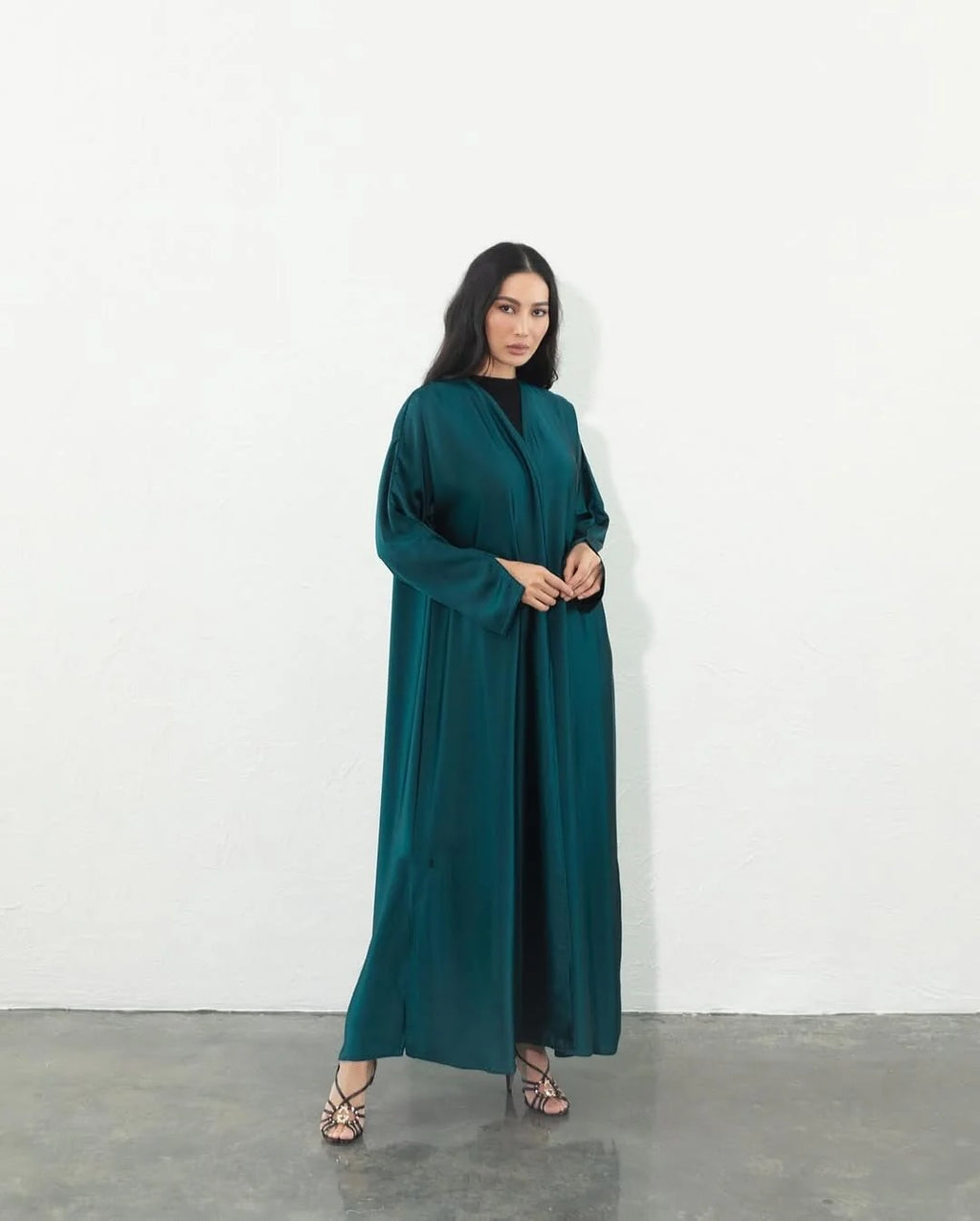 Emerald Grace Flow Abaya with Shaila