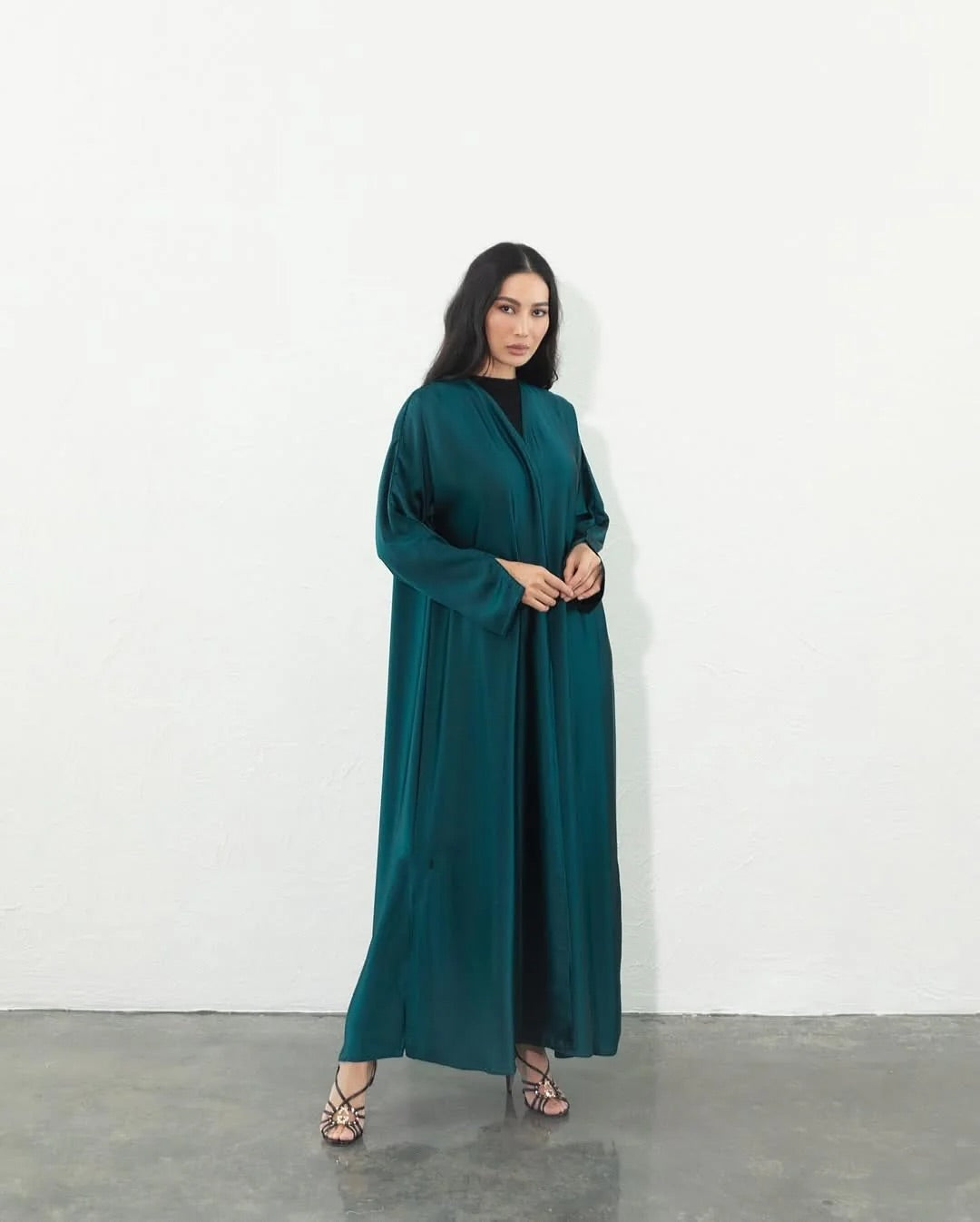 Emerald Grace Flow Abaya with Shaila