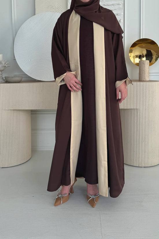 Nada Reversible Abaya - Brown and Beige