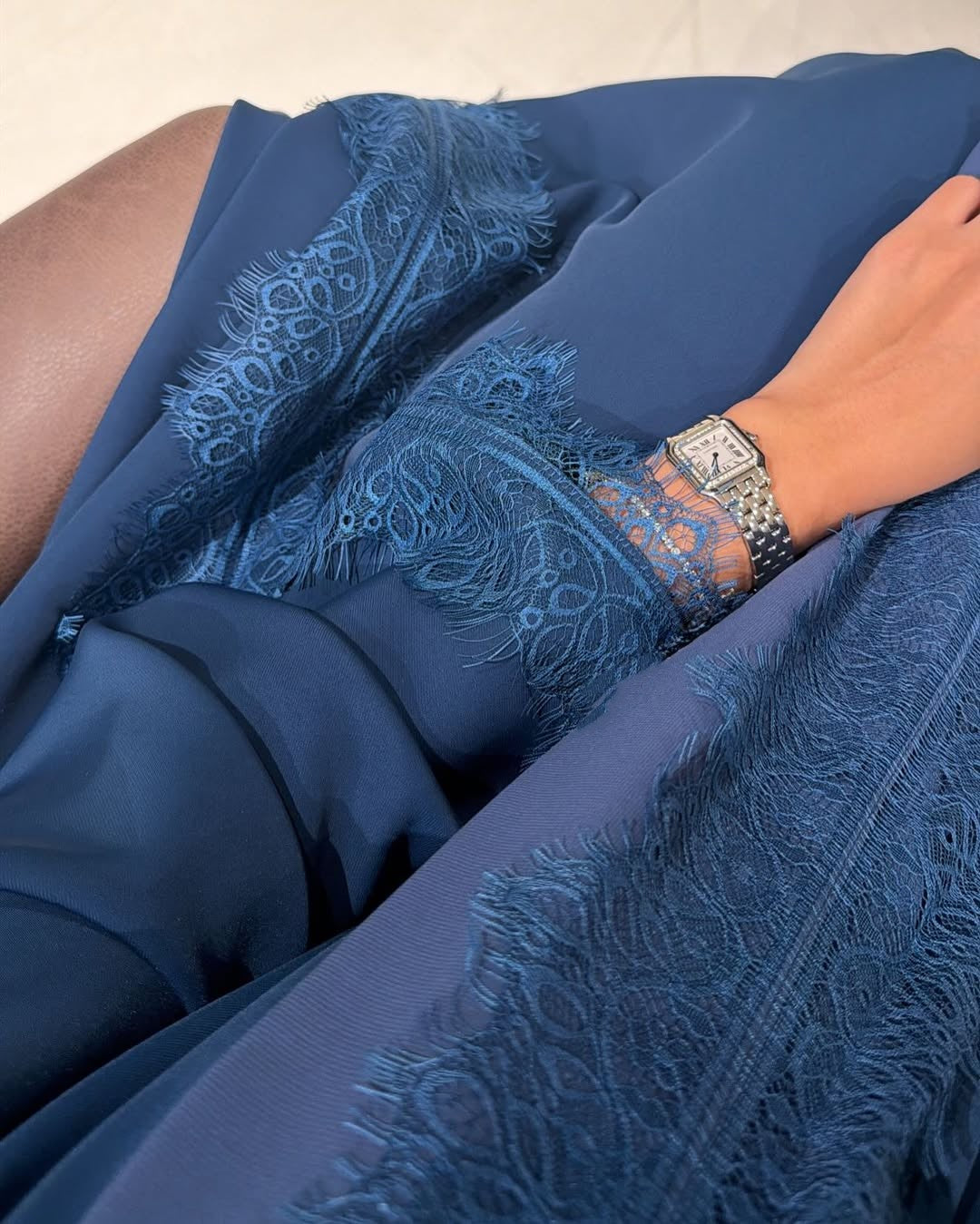 Abaya with Lace details Teal