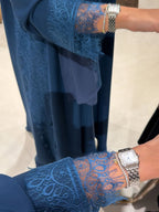 Abaya with Lace details Teal