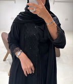 Abaya with Lace details BLACK