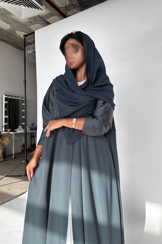 Flared cut with a collar Abaya - Green