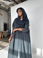 Flared cut with a collar Abaya - Green