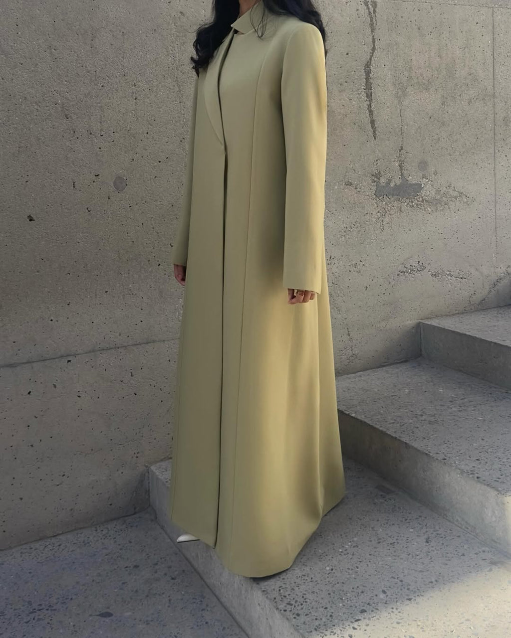 Sage Structured Coat Style Abaya with Shaila