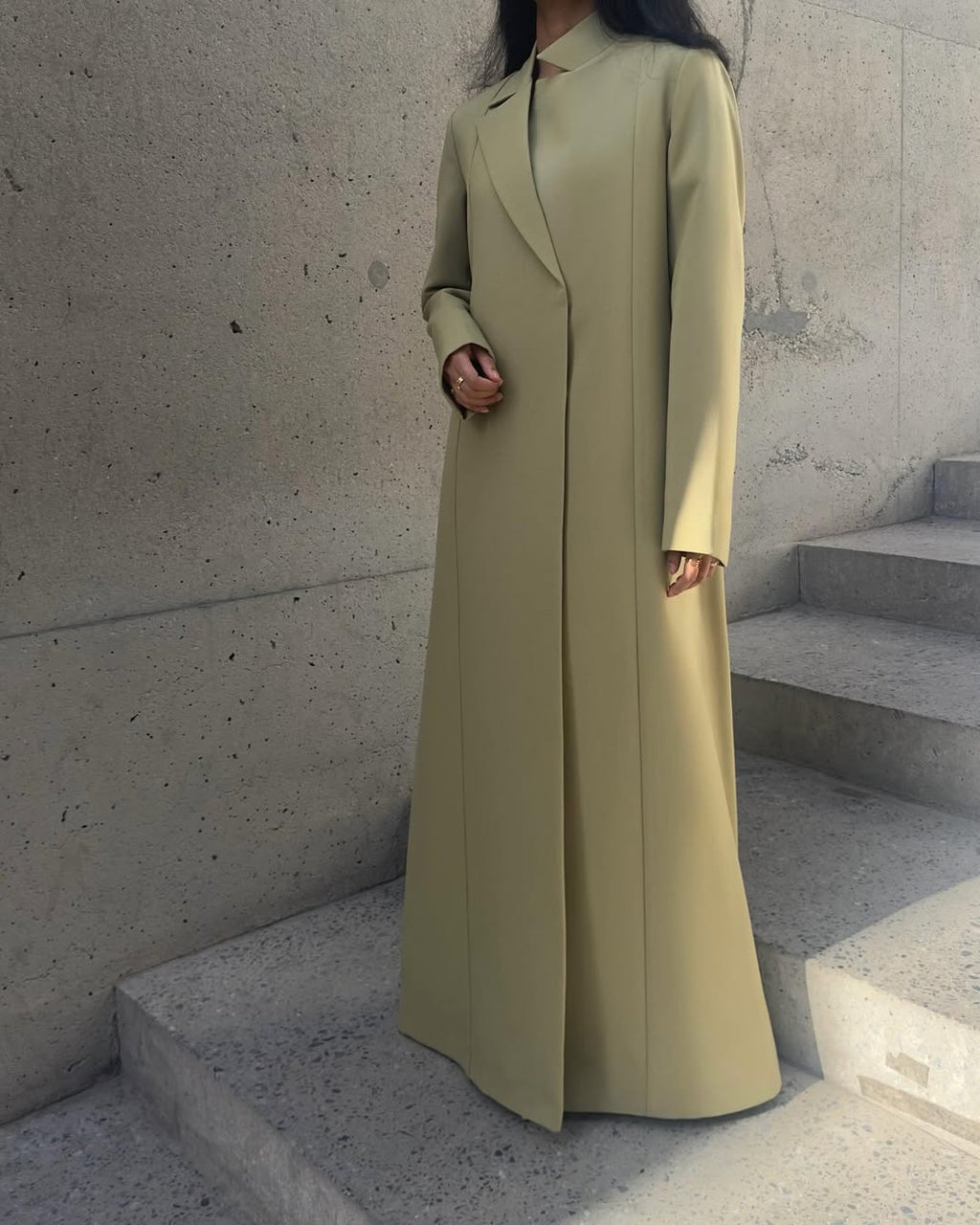 Sage Structured Coat Style Abaya with Shaila