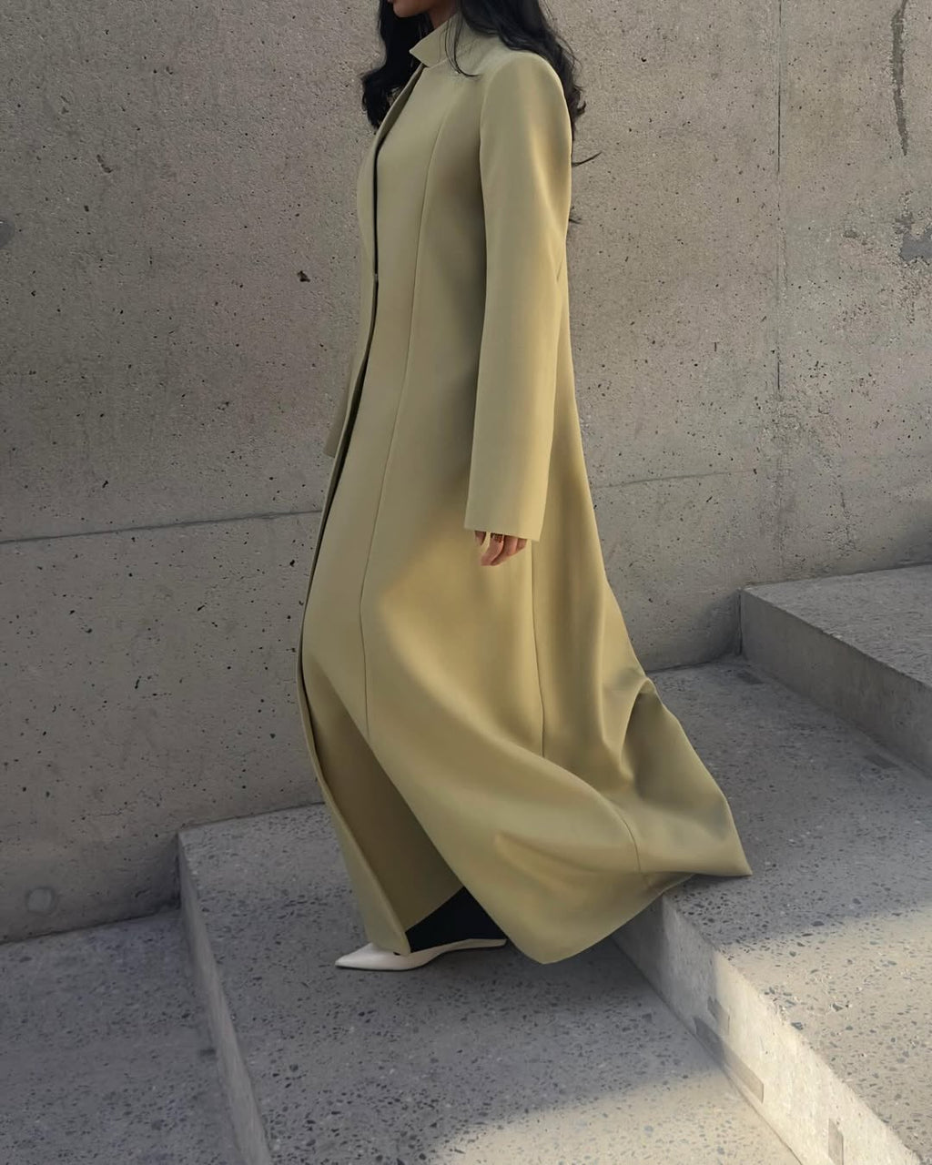 Sage Structured Coat Style Abaya with Shaila
