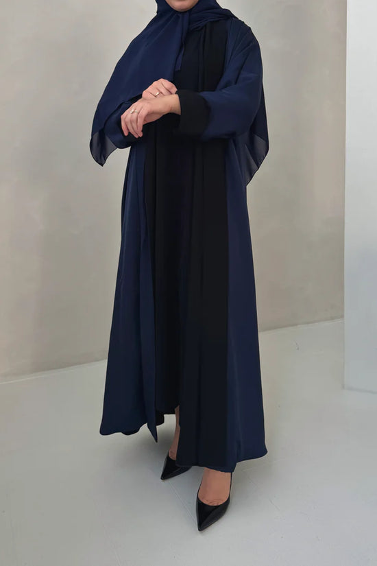 Nada Reversible Abaya - Black and Blue
