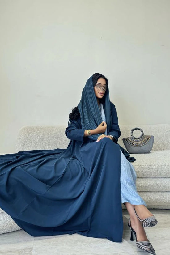 Teal Cloche cut Abaya with Shaila