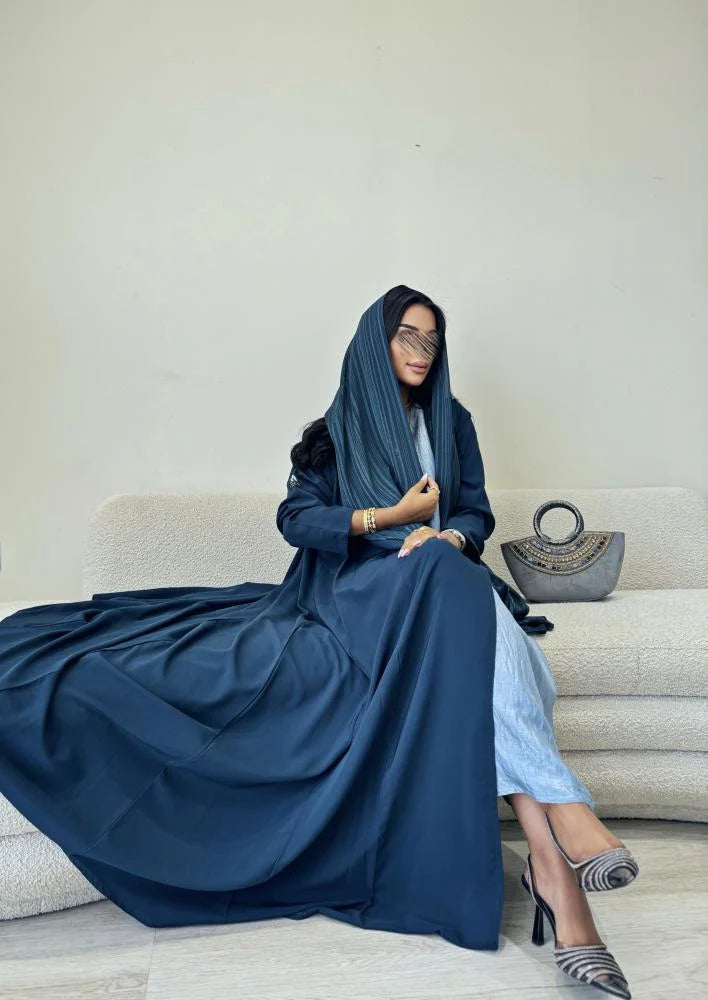 Teal Cloche cut Abaya with Shaila