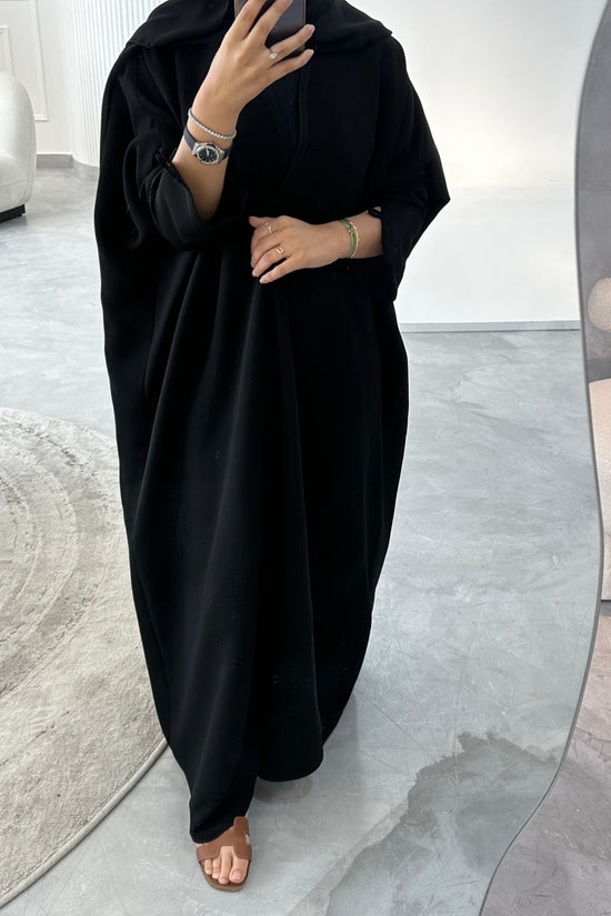 Black buttons classic Abaya
