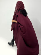 Burgundy free style Abaya with Shaila