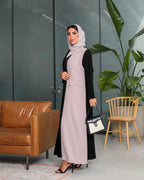 Black with Beige Blazer Abaya