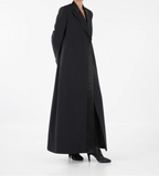 Luxury Black Satin Lapel Blazer Abaya