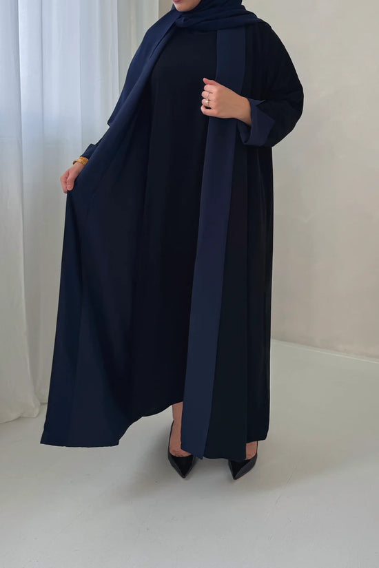 Nada Reversible Abaya - Black and Blue