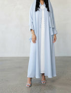 Sky Blue Abaya Set with Matching Hijab