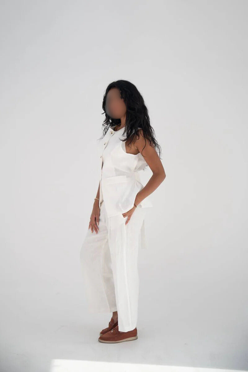 White vest and pants set