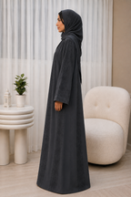 Charcoal Printed Abaya
