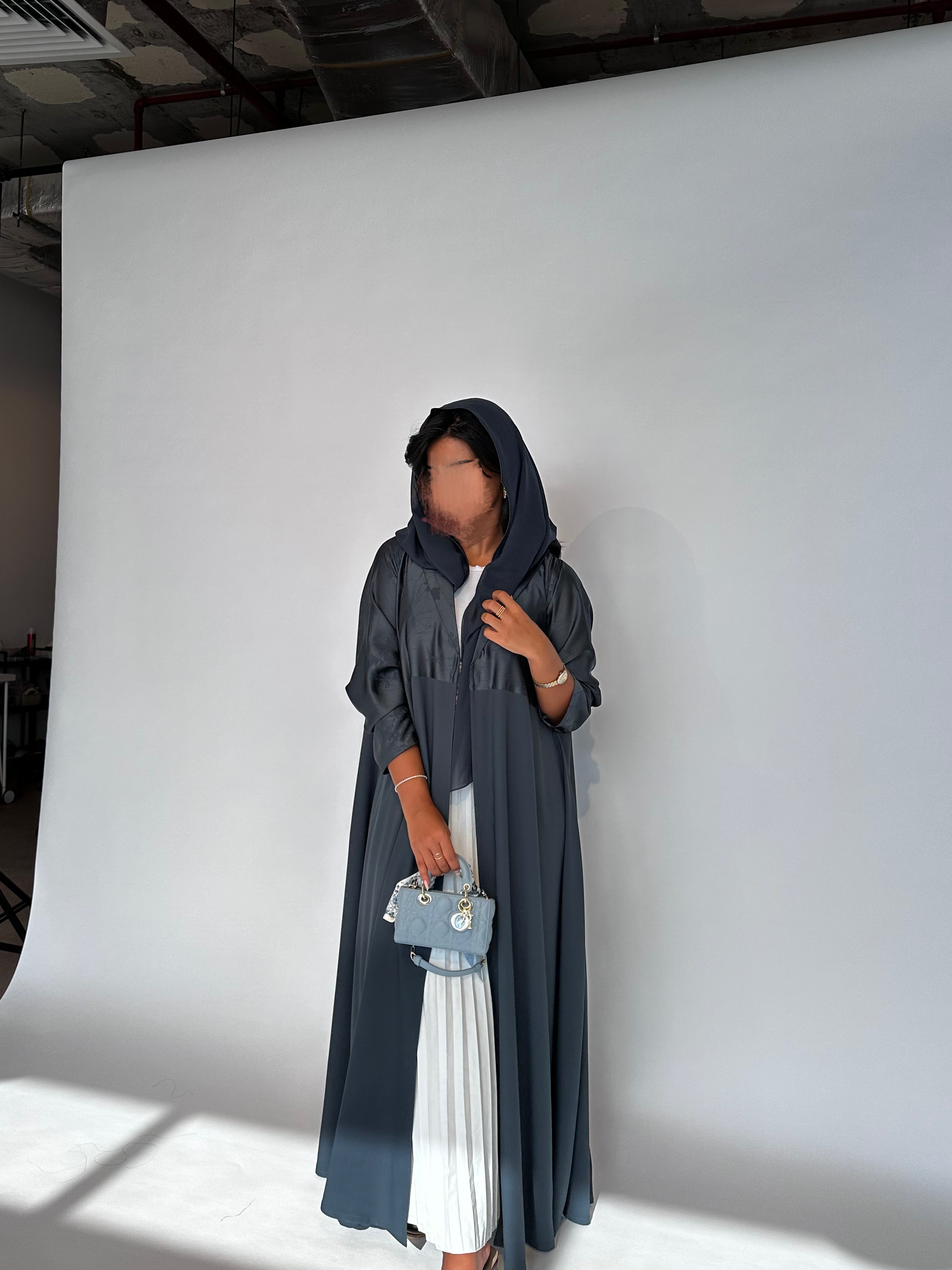 Flared cut with a collar Abaya - Green