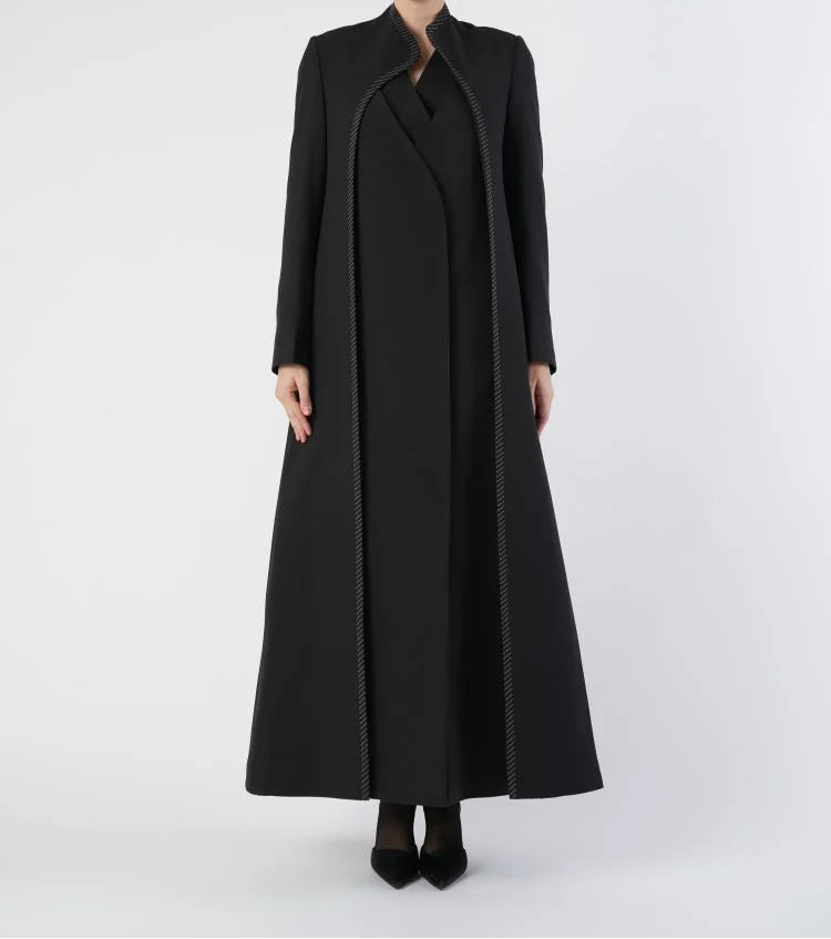 Black Blazer with Pinstripe Detailing