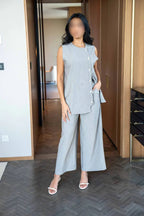 Grey Blouse and Pants Set