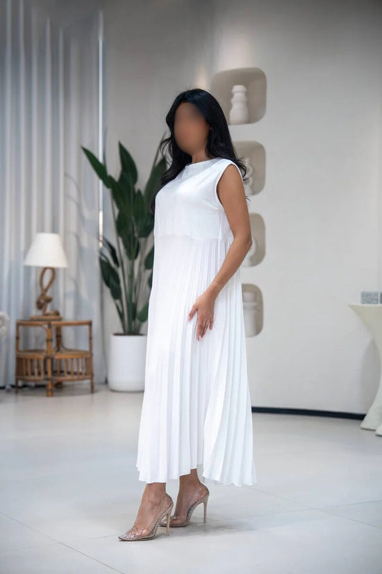 White Crepe Dress