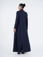 Premium Navy Blue Blazer Abaya with Matching Shaila